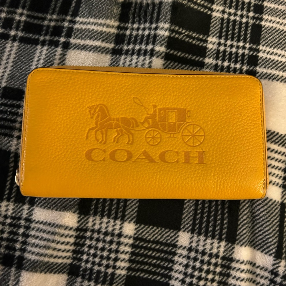 Coach Mustard Yellow Leather Wallet